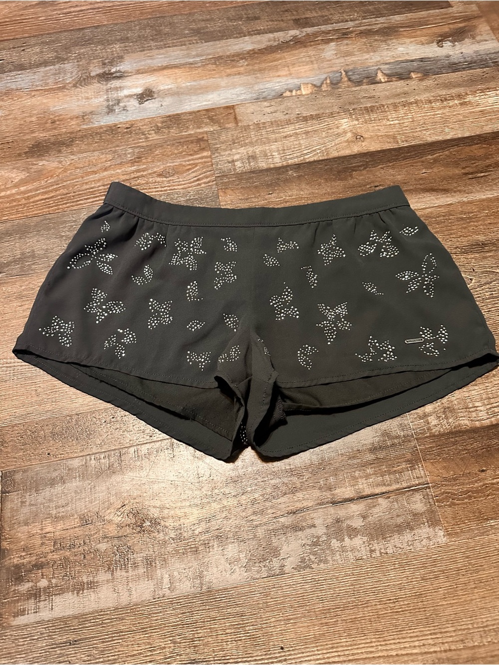 Y2K Grey Hollister With Rhinestone Butterflies Shorts - Size small
